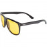 Sunglasses Polarized UV400 Shiny Black Frame Yellow Lens