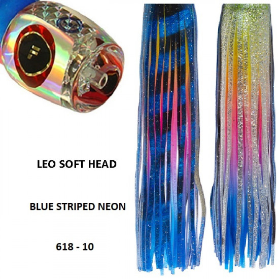 Fronteira Leo Soft Head Game Lure - Blue Striped Neon 