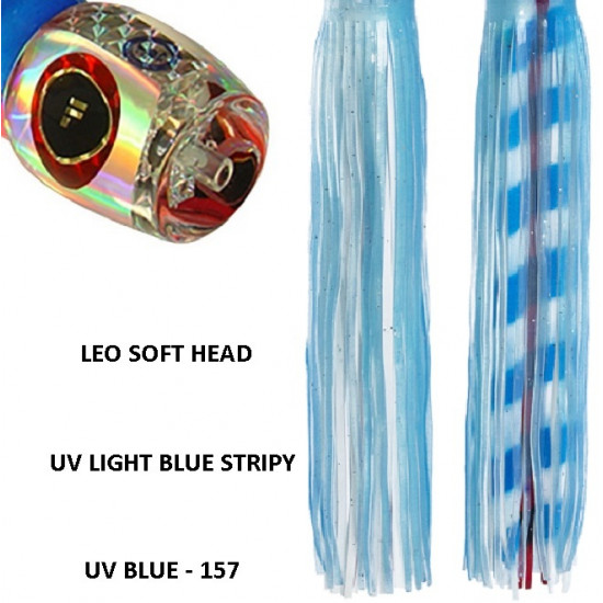 Fronteira Leo Soft Head Game Lure - UV Light Blue Stripy