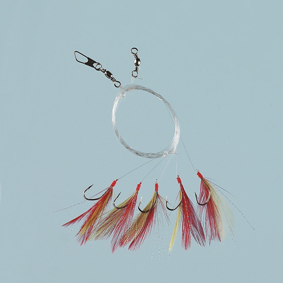Sabiki Rig Feathers Red #8 Hook