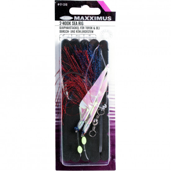 Flasher Rig Deep Sea 2 Hook 10/0 - Blue/Red