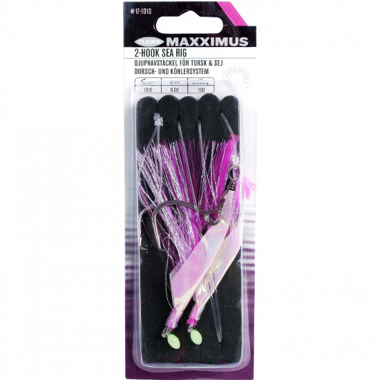 Flasher Rig Deep Sea 2 Hook 10/0 - White/Pink