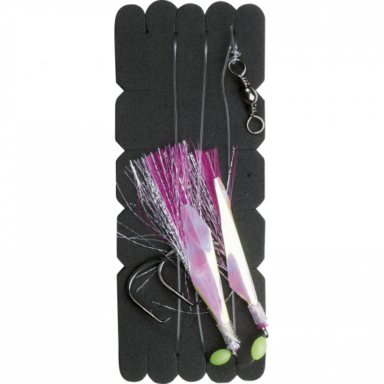 Flasher Rig Deep Sea 2 Hook 6/0 - White/Pink