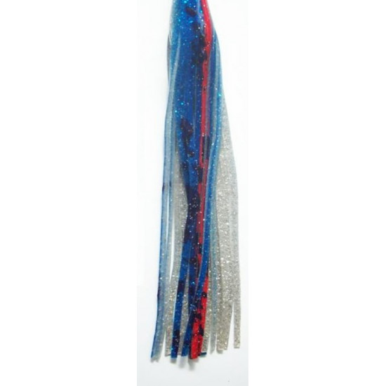 Tecni-Perline Game Skirt - 330/091 - Blue With Tread Marks Over Silver Glitter With Red Line
