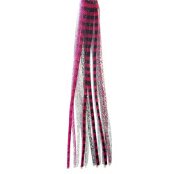 Tecni-Perline Game Skirt - 330/610 - Magenta With Black Stripes Over Silver Glitter With Black Line