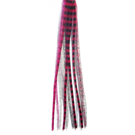 Tecni-Perline Game Skirt - 330/610 - Magenta With Black Stripes Over Silver Glitter With Black Line