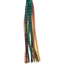 Tecni-Perline Game Skirt - 330/179 - Green With Blue Stripes Over Gold Glitter Red Line