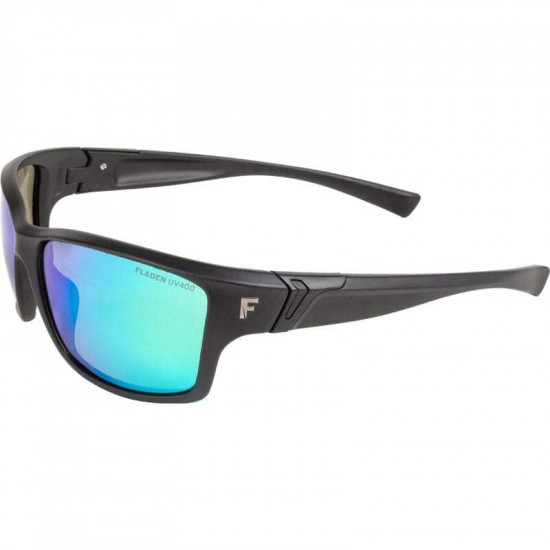 Sunglasses Polarised UV400 Floating Matt Black Green Revo Lens