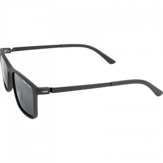 Sunglasses Polarised UV400 Matt Black Metal Frame Grey Lens