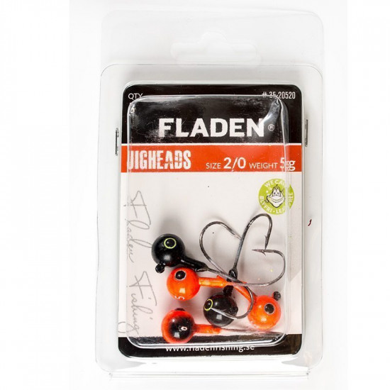 Jig Head Fladen Black/Red - 15g x 6/0 Hook 4 Pce