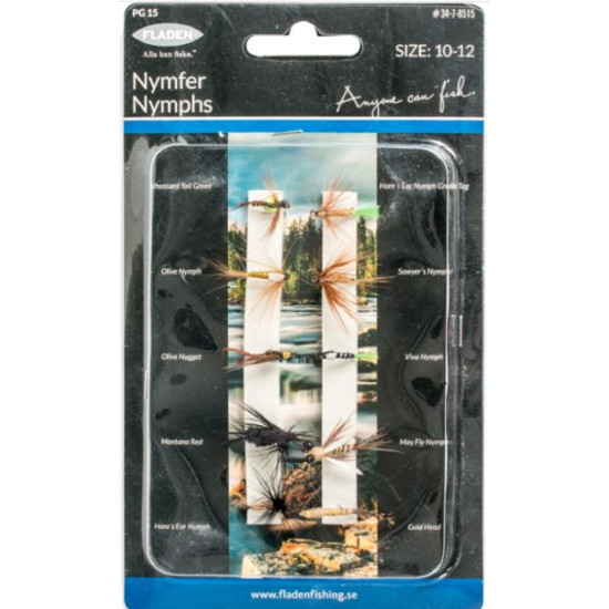 Set Nymphs 10 Pieces Size 10 - 12