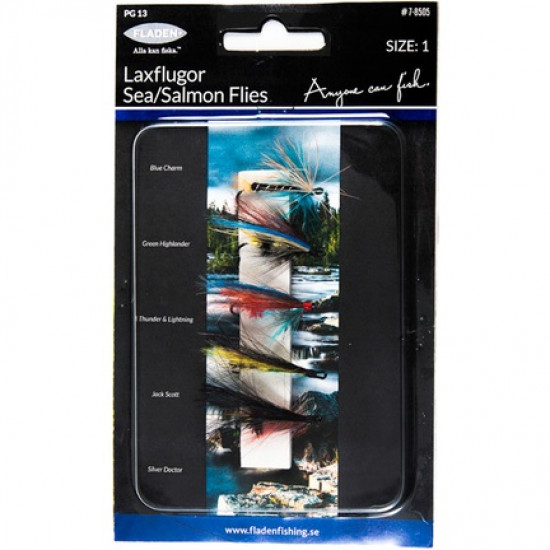 Set Salmon Flies 5 Pieces Size 1