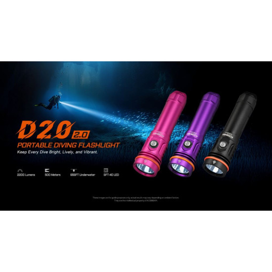 Acebeam D20 2.0 Dive Flashlight Purple