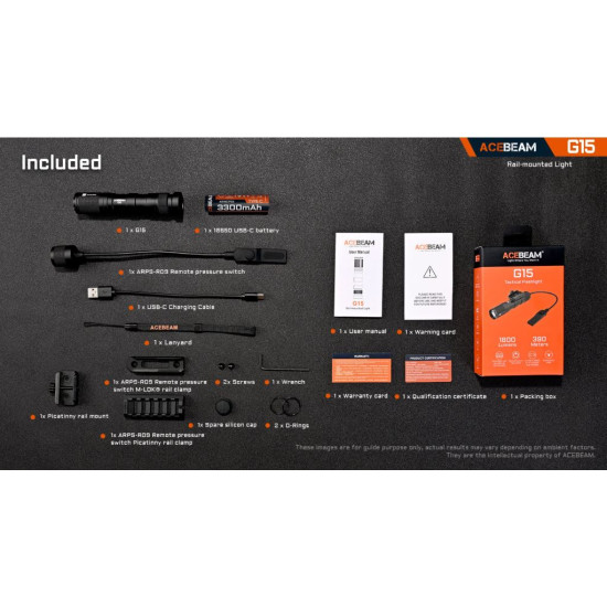 Acebeam G15 Rail Mounted Tactical Flashlight