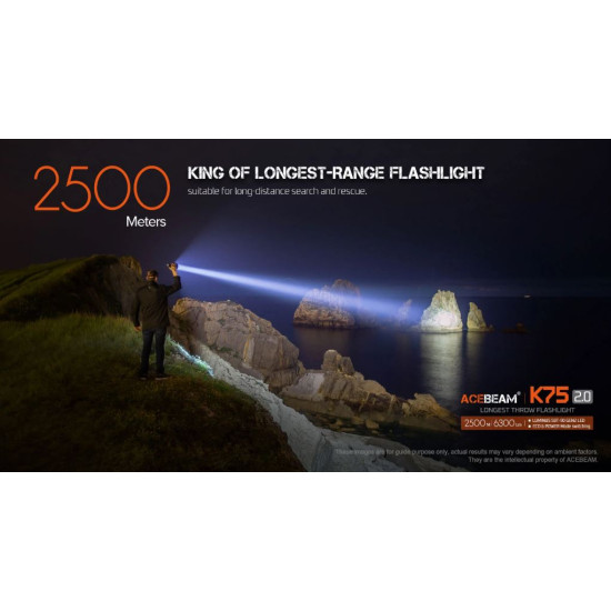 Acebeam K75 2.0 Extreme Long Distance Throw Flashlight