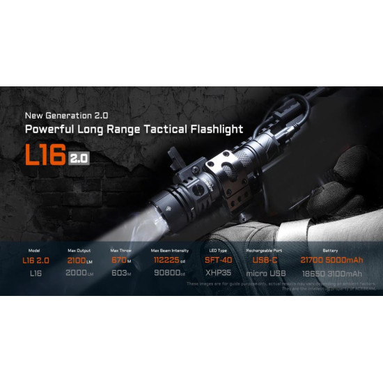 Acebeam L16 2.0 Long Range Tactical Flashlight