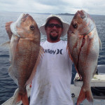 Two Snapper caught on Tecni-Perline High Abrasion Rock & Surf Line