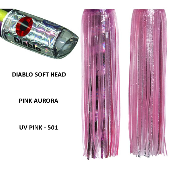 Fronteira Diablo Soft Head Tuna Lure - UV Pink Aurora