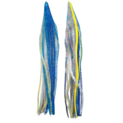 Game Skirt - 260/120 - Blue Over Silver Glitter With Two Yellow Lines