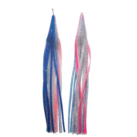 Game Skirt - 260/122 - Blue Over Silver Glitter With Pink Line