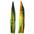 Game Skirt - 260/128 - Green Stripes Over Chartreuse & Two Orange Lines