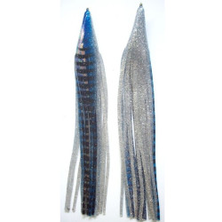Game Skirt - 260/014 - Blue With Silver Aurora & Black Stripes Over Silver Glitter