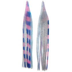 Game Skirt - 260/142 - Pink & Blue Bands Over Silver Glitter