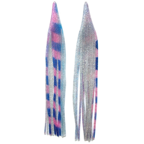 Game Skirt - 260/142 - Pink & Blue Bands Over Silver Glitter