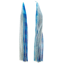 Game Skirt - 260/144 - Blue With Light Blue Bands Over Silver Glitter