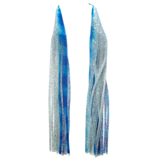 Game Skirt - 260/144 - Blue With Light Blue Bands Over Silver Glitter