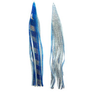 Game Skirt - 260/148 - Silver Aurora With Blue Bands Over Silver Glitter