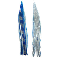 Game Skirt - 260/148 - Silver Aurora With Blue Bands Over Silver Glitter