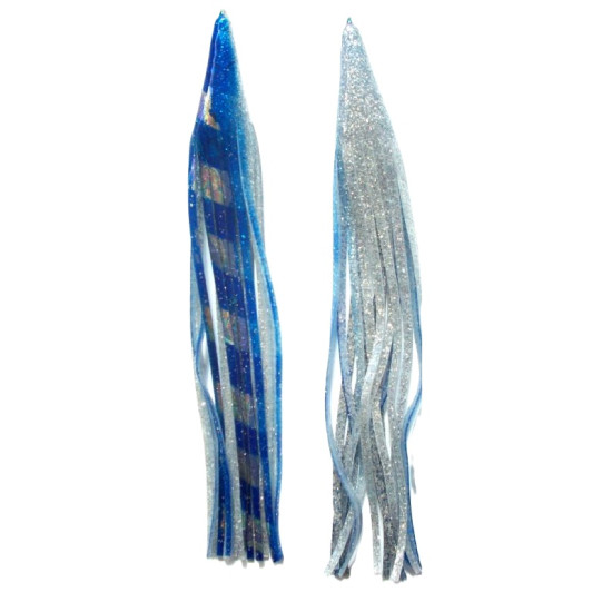 Game Skirt - 260/148 - Silver Aurora With Blue Bands Over Silver Glitter