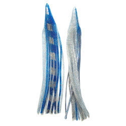 Game Skirt - 260/151 - Blue & Silver Bands Over Silver Glitter