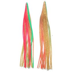 Game Skirt - 260/161 - Pink With Lime Green Line Over Gold Glitter