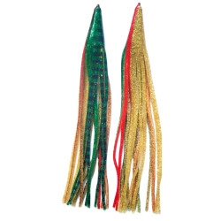 Game Skirt - 260/179 - Green With Blue Stripes Over Gold Glitter & Red Lines