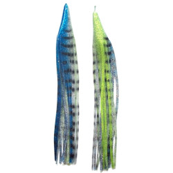 Game Skirt - 260/022 - Blue With Black Stripes Over Yellow Green