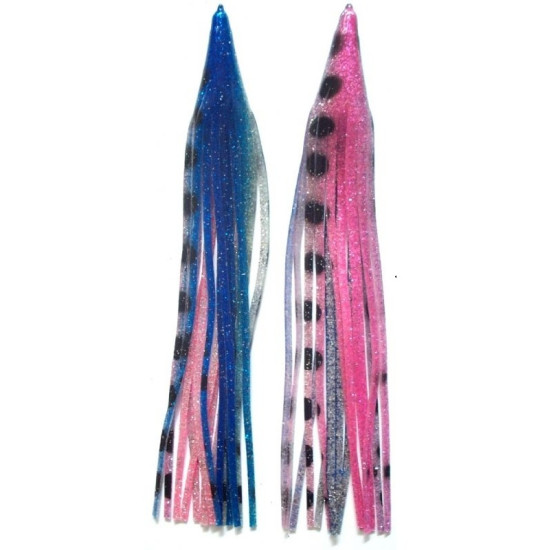 Game Skirt - 260/023 - Blue With Large Black Dots Over Pink & Silver Glitter