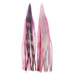 Game Skirt - 260/501 - Pink & Purple Aurora With Black Bands Over Silver Glitter