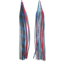 Game Skirt - 260/052 - Blue & Black Bands Over Silver Glitter & Red Line