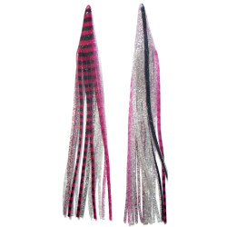 Game Skirt - 260/610 - Magenta & Black Stripes Over Silver Glitter & Black Line