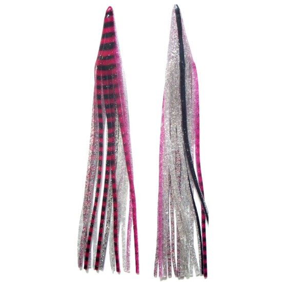 Game Skirt - 260/610 - Magenta & Black Stripes Over Silver Glitter & Black Line