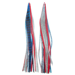 Game Skirt - 260/617 - Blue & Black Stripes Over silver Glitter & Two Red Lines