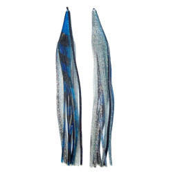 Game Skirt - 260/618 - Blue & Black Bands Over Silver Glitter & Two Black Lines