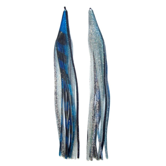 Game Skirt - 260/618 - Blue & Black Bands Over Silver Glitter & Two Black Lines