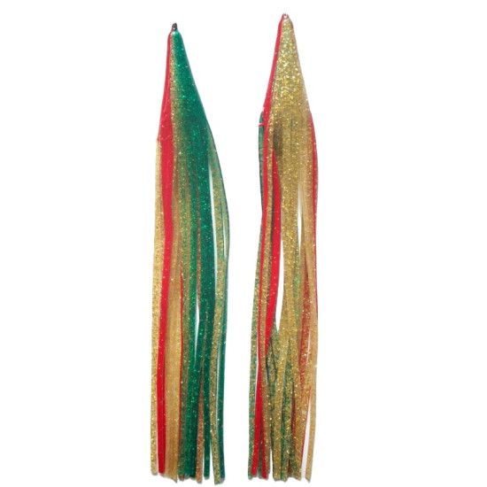 Game Skirt - 260/090 - Green Over Gold Glitter With Red Line