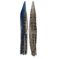 Game Skirt - 260/934 - Blue With Black Stripes Over Silver Glitter