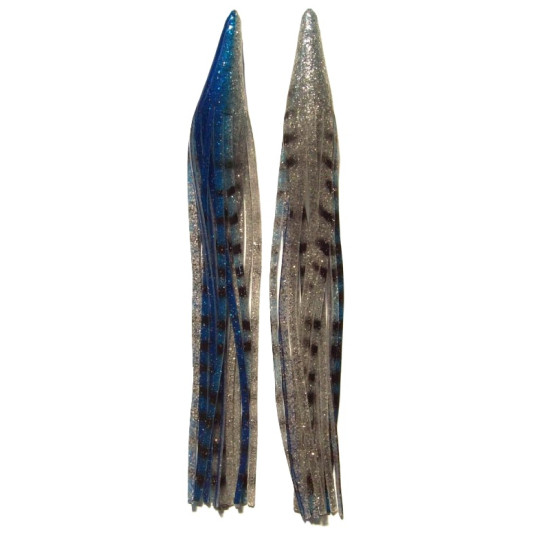 Game Skirt - 260/934 - Blue With Black Stripes Over Silver Glitter