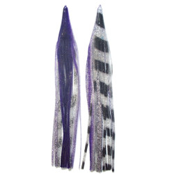 Game Skirt - 260/096 - Silver Glitter With Black Bands Over Purple