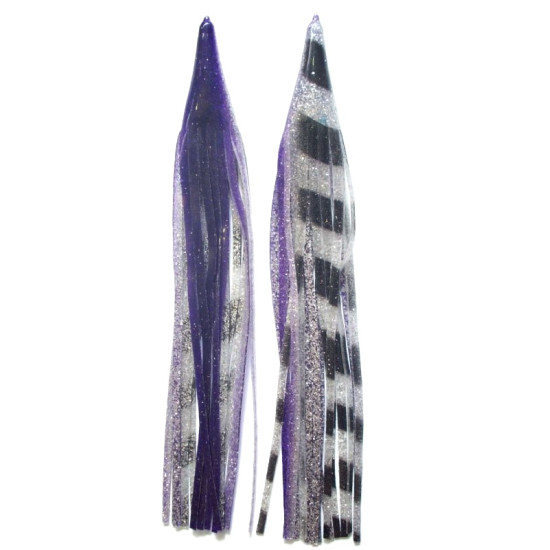 Game Skirt - 260/096 - Silver Glitter With Black Bands Over Purple